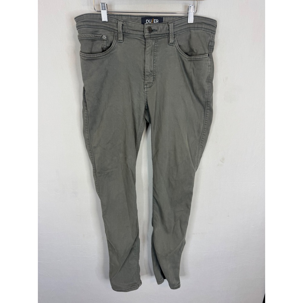 DU/ER N2X Slim Fit Performance Pants Grey Olive 34x32 Mens Tencel Blend